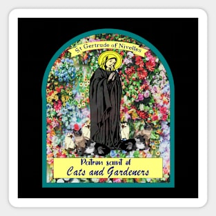 St. Gertrude of Nivelles Patron Saint of Cats Lovers Magnet